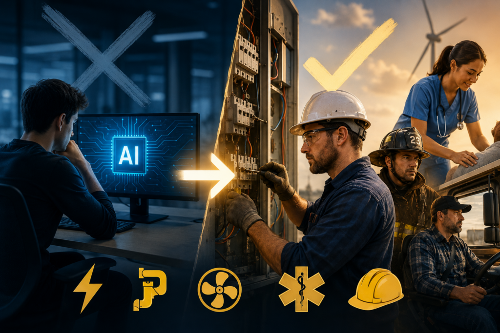 AI-proof careers and skilled trades recommendation trends report for 2026